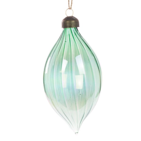 Glass Vanessa Finial - 12cm - Green